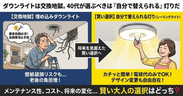 ダウンライト 交換 費用 シーリングライト 比較
