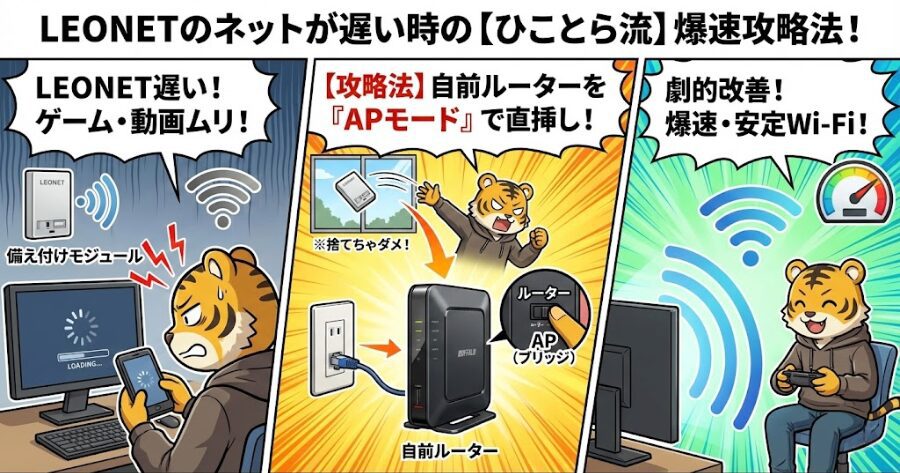 ネット回線（LEONET）の料金と遅い問題