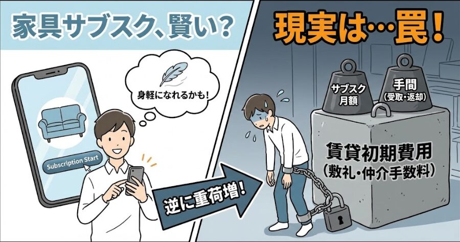 普通の賃貸＋「家具のサブスク（レンタル）」