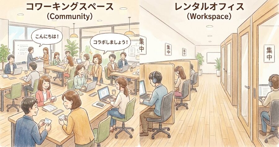 コワーキングスペース: 「Community(共同体)」が語源。利用者同士の交流やビジネスマッチングを推奨。「挨拶しましょう」という空気が強く、賑やか。 レンタルオフィス: 「Workspace(作業場)」の提供。実務に集中するための場所。隣の人が誰か知らなくてもOKなドライな環境。
インフォグラフィック
