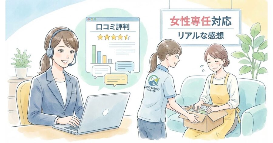 男性は怖い…ゴミ屋敷ハンターの口コミ評判と女性専任対応のリアルな感想のインフォグラフィック