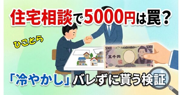 住宅相談で5000円は罠？「冷やかし」バレずに貰う検証