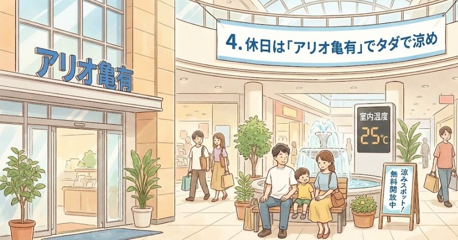 4. 休日は「アリオ亀有」でタダで涼め
イラスト画像