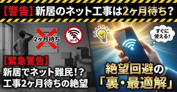 【緊急警告】新居で「ネット難民」になりたくなきゃ読め！工事2ヶ月待ちの絶望と「裏・最適解」