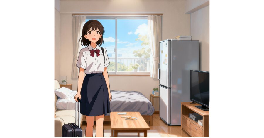 「女性専用フロアが安心」「家具家電付きがラクすぎた」イメージイラスト