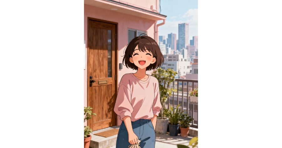 「貯金10万円で上京できた」「都心に住めてコスパ最強」イメージイラスト