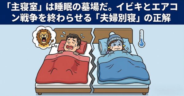 夫婦別寝 寝室 イビキ対策 エアコン温度差