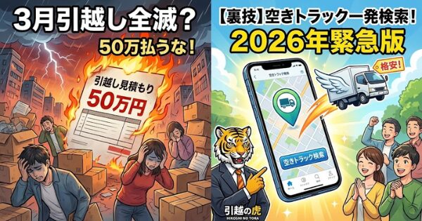 3月引越し全滅？50万払うな！「空きトラック」一発検索の裏技【2026年緊急版】
