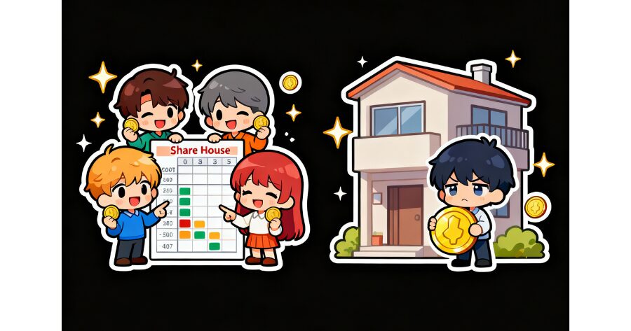 シェアハウスと一般賃貸比較画像