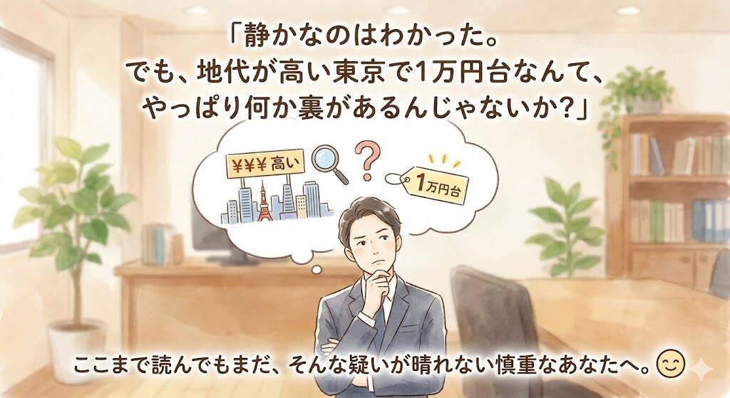 なぜ都内完全個室が1万円台?スペラボがコスパ最強な驚きの理由インフォグラフィック