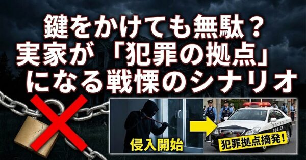 鍵をかけても無駄？実家が「犯罪の拠点」になる戦慄のシナリオ