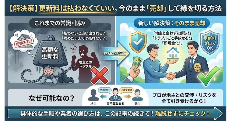 【解決策】更新料は払わなくていい。今のまま「売却」して縁を切る方法
インフォグラフィック