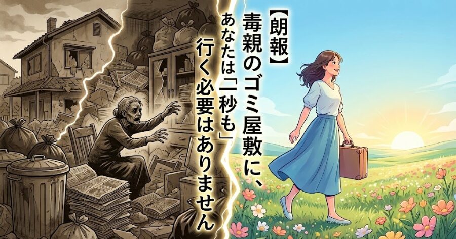 【朗報】毒親のゴミ屋敷に、あなたは「一秒も」行く必要はありません
イラスト