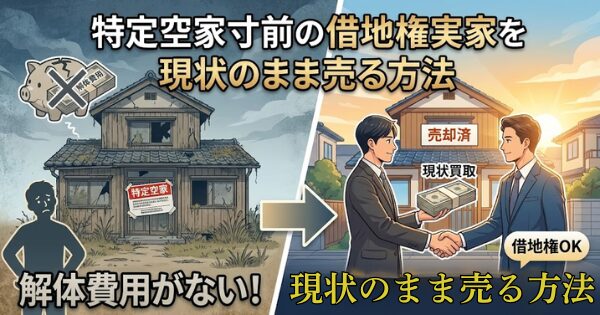 解体費用がない！特定空家寸前の借地権実家を現状のまま売る方法