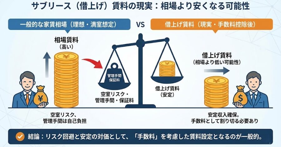 借上げ賃料は相場より安くなる可能性がある
インフォグラフィック