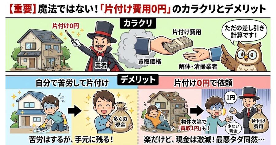 【重要】魔法ではない。「片付け費用0円」のカラクリとデメリット
インフォグラフィック
