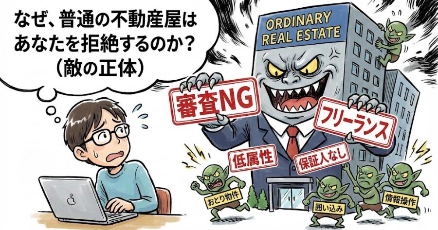 なぜ、普通の不動産屋はあなたを拒絶するのか？（敵の正体）
イメージイラスト