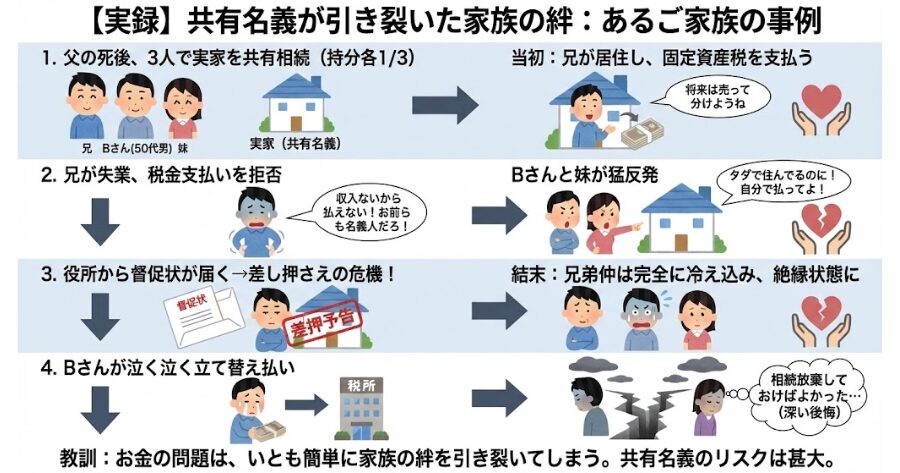 【実録】共有名義が引き裂いた家族の絆をわかりやすく図解にした。