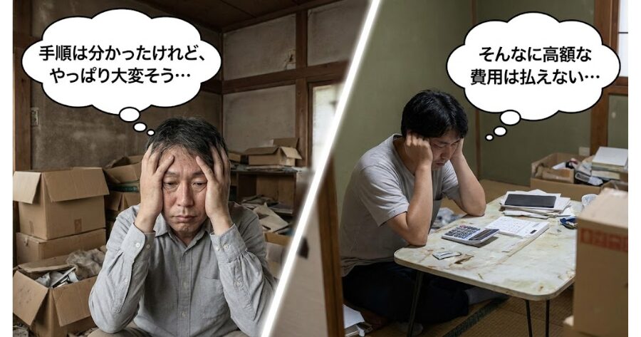 「手順は分かったけれど、やっぱり大変そう…」 「そんなに高額な費用は払えない…」イメージ画像