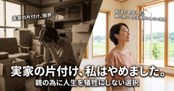 実家の片付け、私はやめました。親の為に人生を犠牲にしない選択