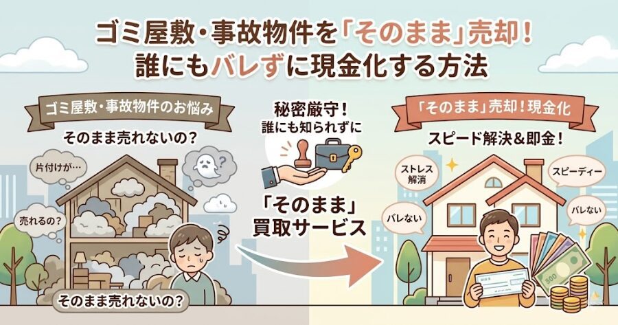 ゴミ屋敷・事故物件を「そのまま」売却！誰にもバレずに現金化する方法