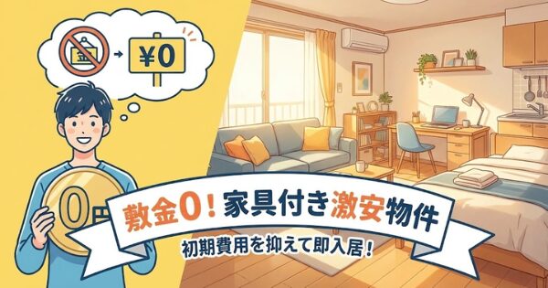 敷金0！家具付き激安物件