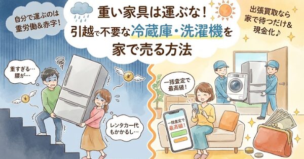 重い家具は運ぶな！引越しで不要な冷蔵庫・洗濯機を家で売る方法