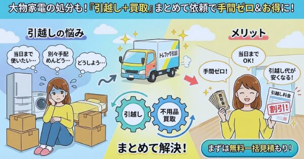 引越しと買取が同時に完了！トレファク引越で料金を安くする裏技