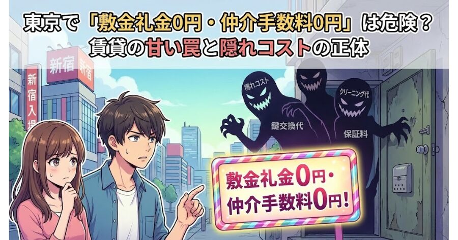 東京で「敷金礼金0円・仲介手数料0円」は危険?賃貸の甘い罠と隠れコストの正体
上記のインフォグラフィック
