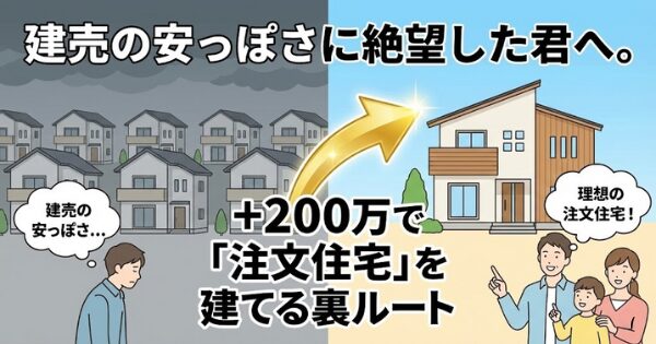建売の安っぽさに絶望した君へ。＋200万で「注文住宅」を建てる裏ルート イメージアイキャッチ画像