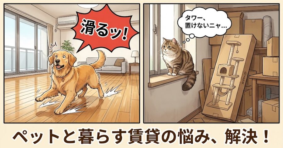 賃貸の床 滑る, ペット 床 リスク