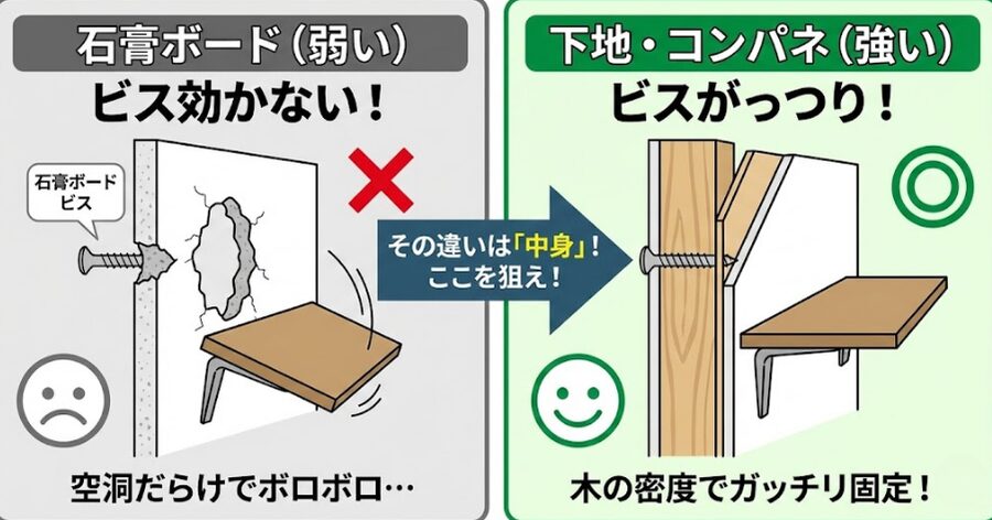 キャットウォーク 下地 コンパネ, 壁補強