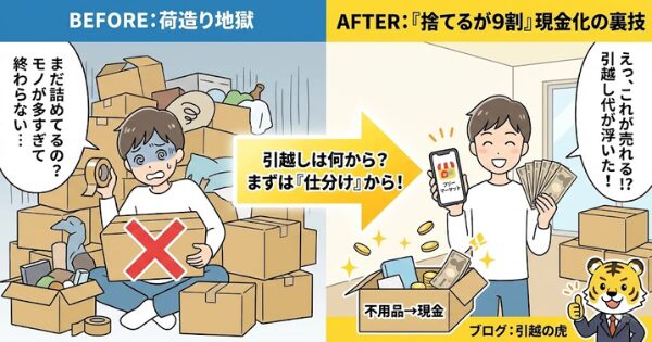 荷造りは詰めるな！引越しは何から？「捨てるが9割」現金化の裏技