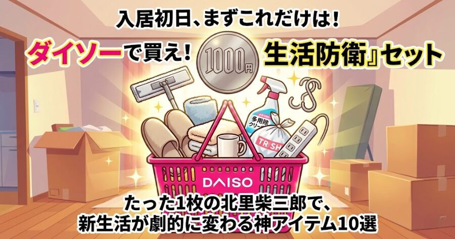 入居初日にダイソーで買え！「1000円で揃う」生活防衛セット