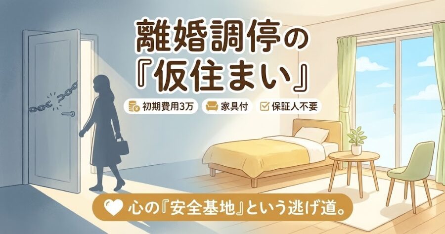 離婚調停の仮住まい。初期費用3万・家具付・保証人不要の「逃げ道」