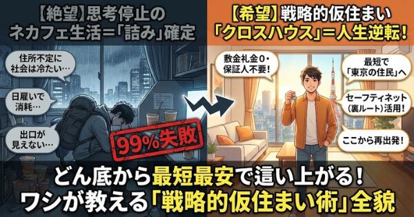金・職・保証人なしで東京へ！無職が底辺から這い上がる仮住まい術