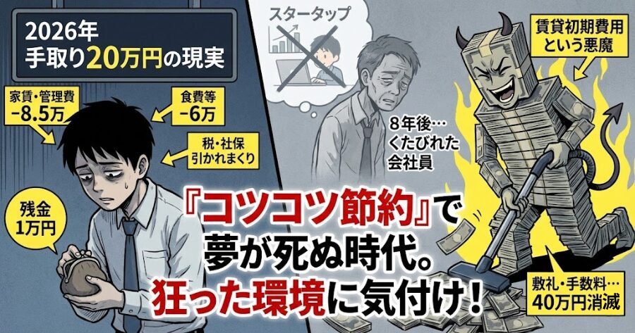 【残酷な現実】手取り20万で「普通の賃貸」に住む奴は一生搾取される