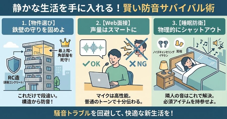 「鉄筋コンクリート造（RC造）」か、最低でも「角部屋の最上階」