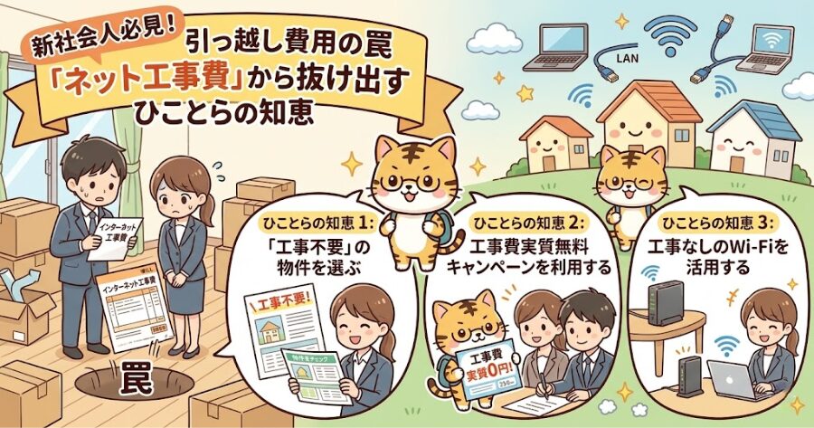 新社会人必見！引っ越し費用の罠「ネット工事費」から抜け出すひことらの知恵
