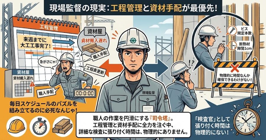 現場監督の仕事は「品質検査」じゃのうて「段取り」じゃ