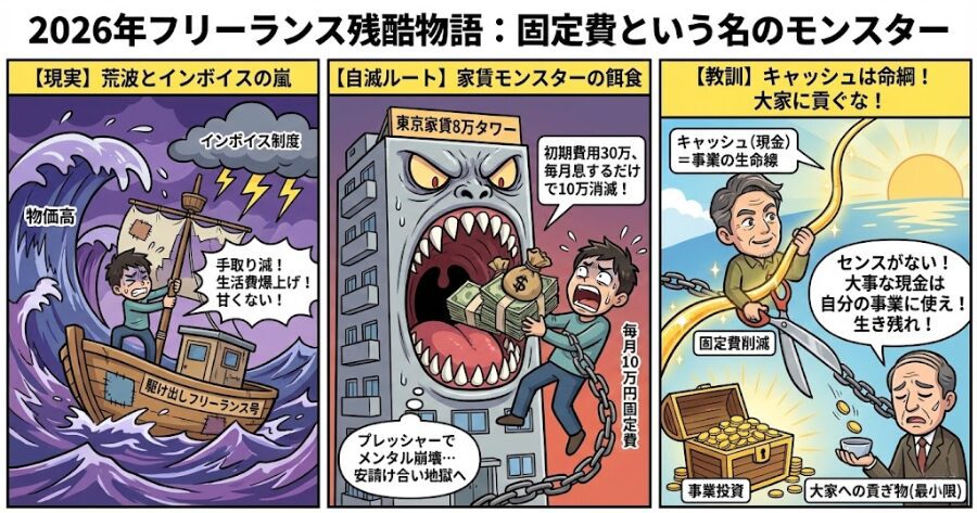 【残酷な現実】2026年のフリーランスは「資金ショート」で9割死ぬ