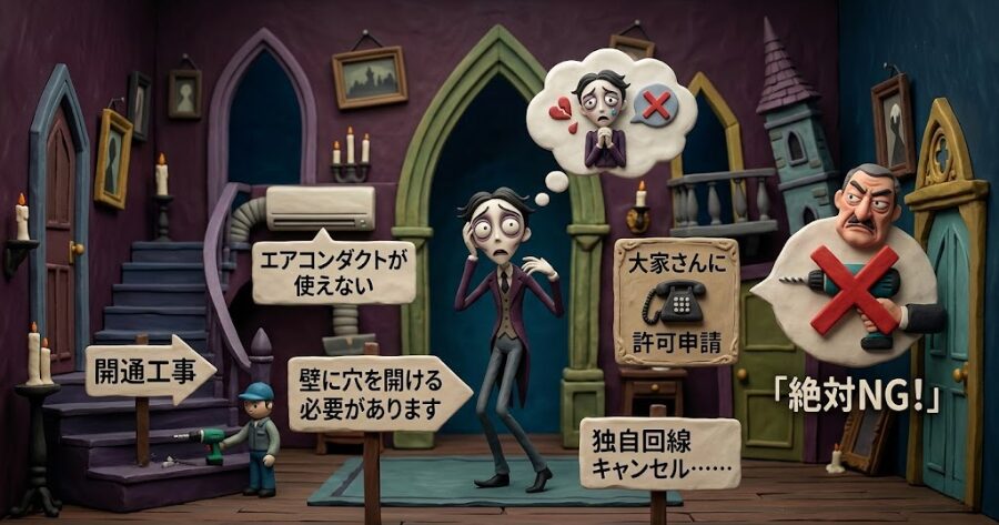 大家さんに「壁の穴あけ禁止」と言われて詰む