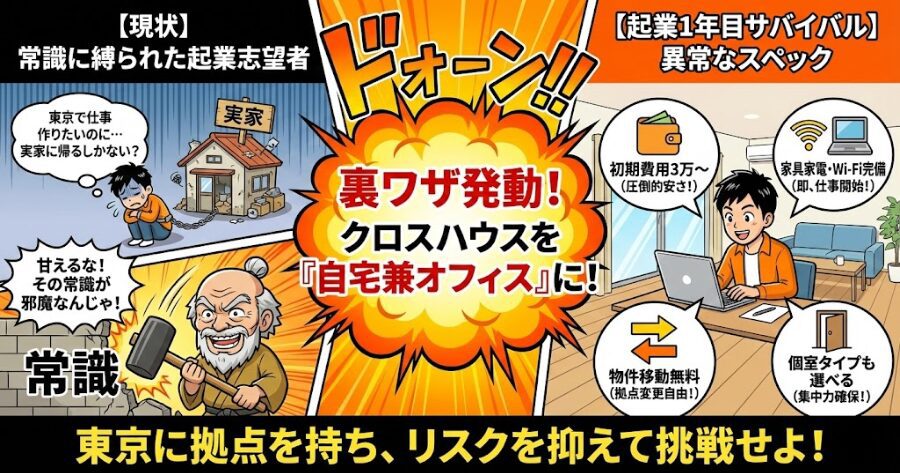 「自宅オフィス=クロスハウス」という最強のチート戦略