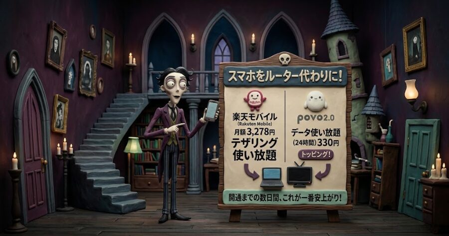 格安SIMの「テザリング無制限」を一時的に使う 