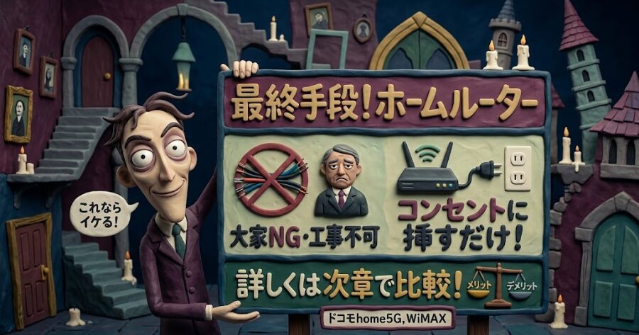工事のいらん「ホームルーター」に一時避難する