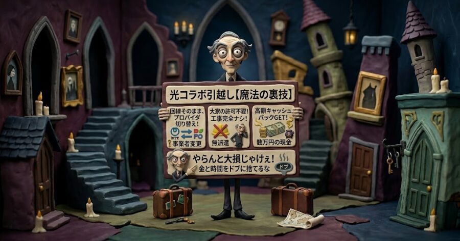 今の家で「光コラボ」を使っとるなら大チャンス！引越しと同時に乗り換える錬金術
