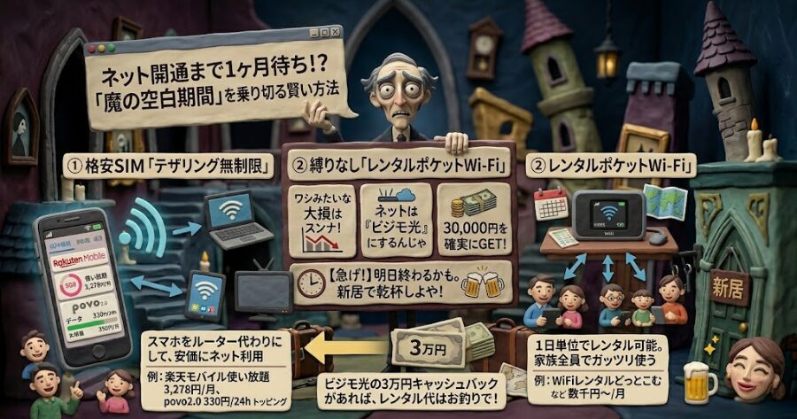 大家の許可は出たのに工事が1ヶ月待ち!? 開通までの空白期間を凌ぐ裏技