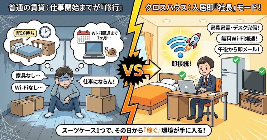 家具家電・Wi-Fi付きで「即日稼働」できる