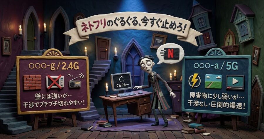 Wi-Fiの周波数を「5GHz」に切り替える