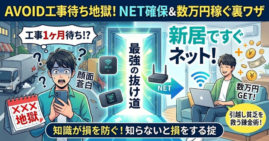 引越しのネット工事待ち地獄を回避！すぐ使える裏ワザと錬金術
